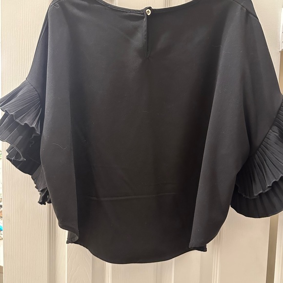 Black Ruffle Sleeve Top - Picture 2 of 2